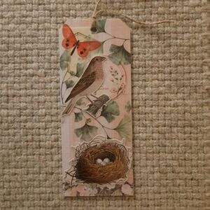 Decorative Bird Bookmark with Nest Design
